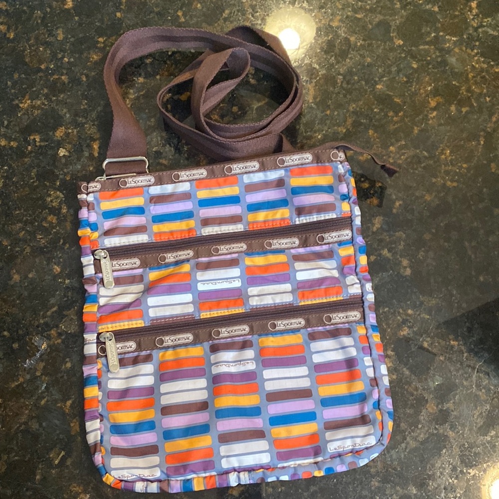 LeSportsac large nylon 3 zipper crossbody